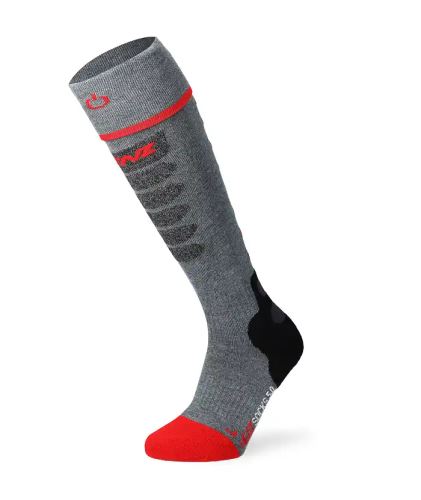 Lenz Heat Sock 5.1 Toe Cap Slim Fit - šedá/červená